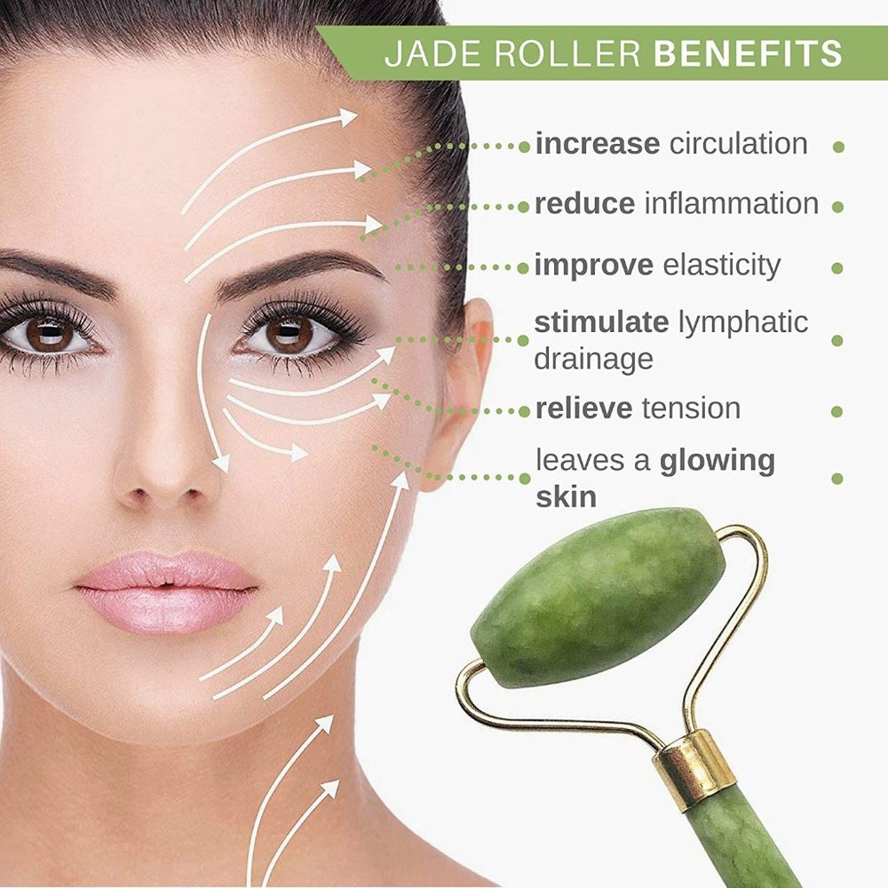NEW Natural Jade Roller & Gua Sha for Glowing Skin - Picture 3 of 8